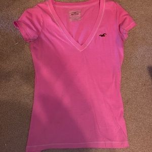 Neon pink Hollister v-neck